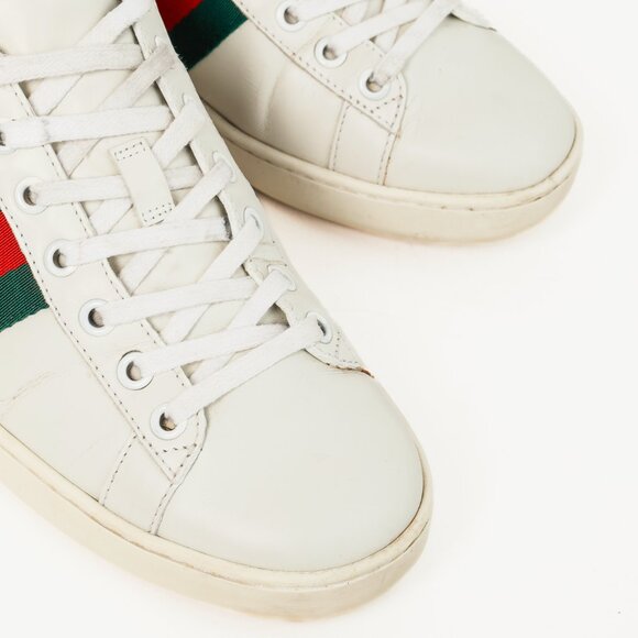 Gucci Ace Bee Womens White Leather Sneaker - Picture 6 of 12